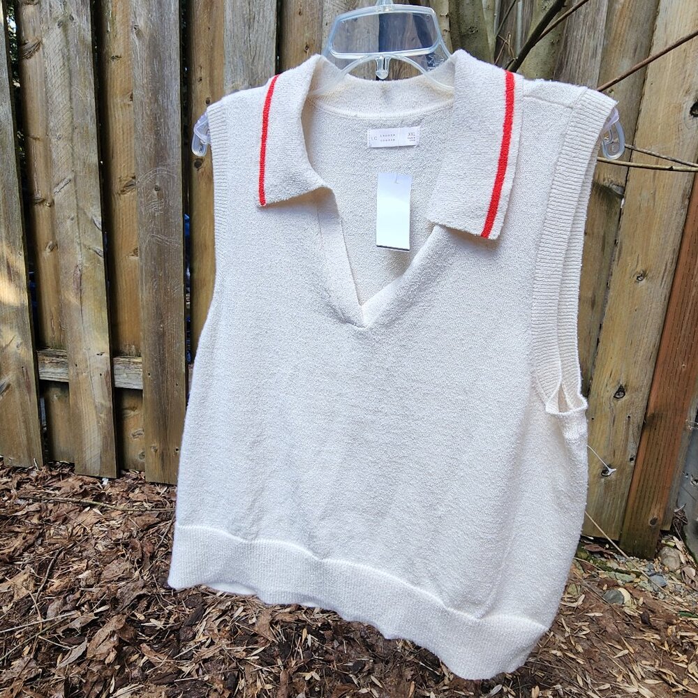 *NWT* Women's LC Lauren Conrad XXL sleeveless Vneck sweater vest